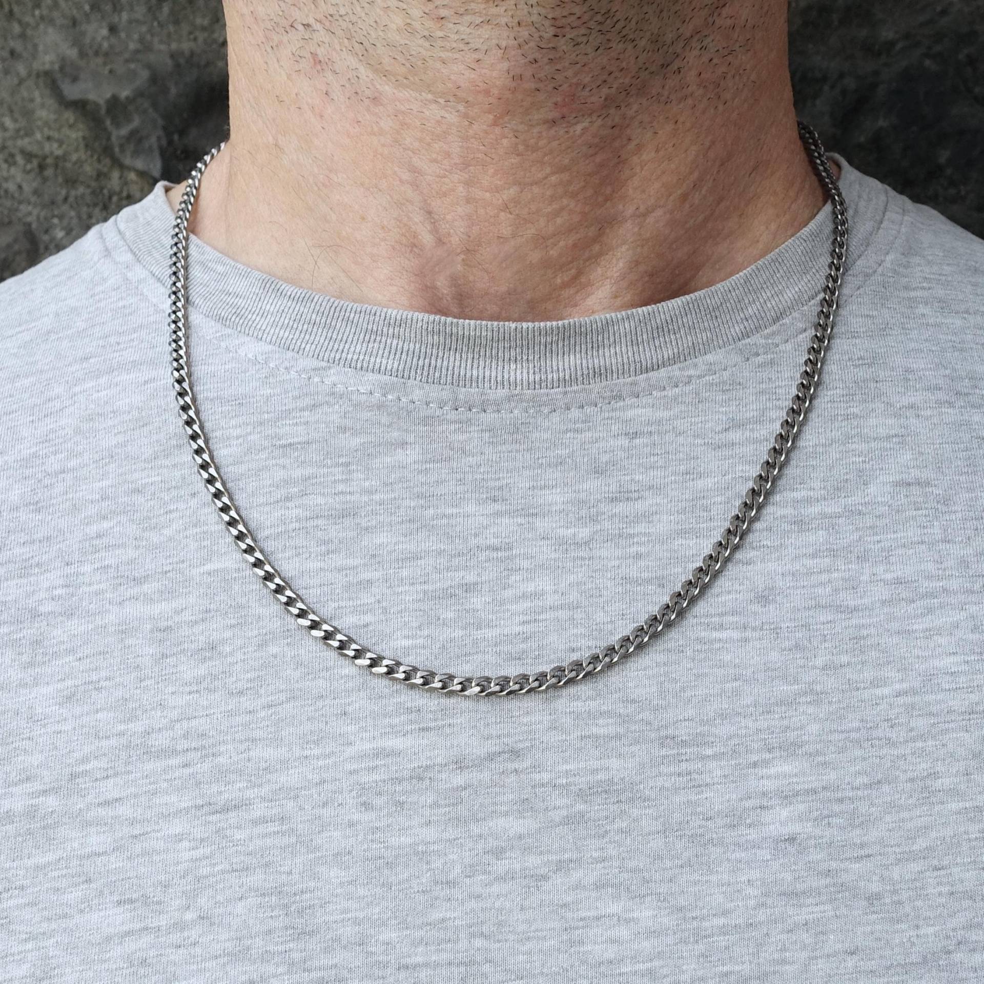 Titan Halskette 4, 0mm, Panzerkette, 100% Reines Titan, Für Empfindliche Haut, Hypoallergene Halskette, Schlichte Und Zeitlose von LunaraAtelierCo