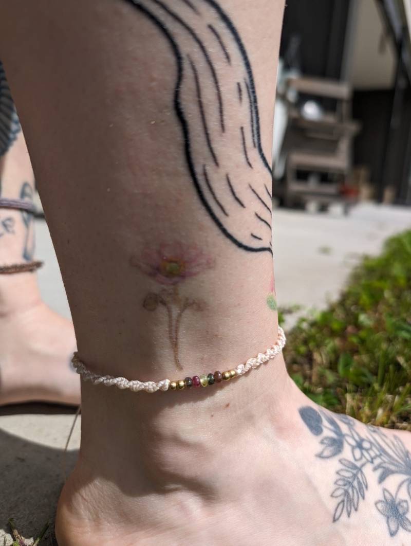 Handgemachtes Makramee Fusskettchen -Bohostyle von LunarcharmsDesigns