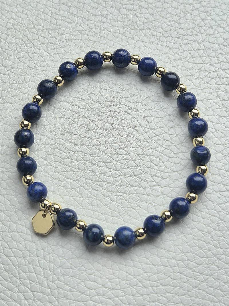 Lapislazuli Armband - Handgefertigt Aus Echten Edelsteinen Mit 18K Goldfilled Perlen Lapislazuli Armband - Handgefertigt Aus Echten Edelsteinen Mit 18K Goldfilled Perlen von LunariaJuwels
