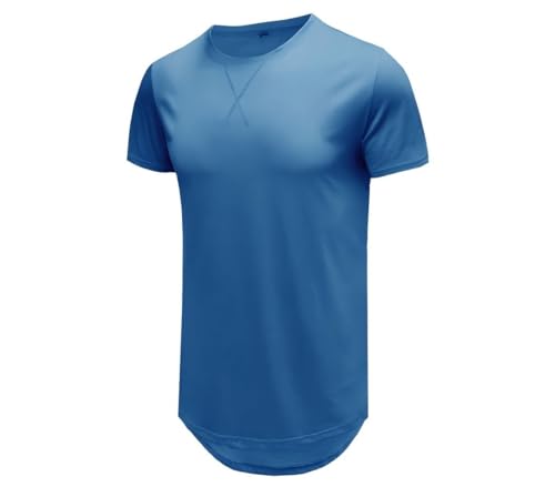 Veiisar Herren-T-Shirt, schwer, Rundhalsausschnitt, kurze Ärmel, 100 Baumwolle, dick, lang, blau, M Veiisar Herren-T-Shirt, schwer, Rundhalsausschnitt, kurze Ärmel, 100 Baumwolle, dick, lang, blau, M von Lunavire