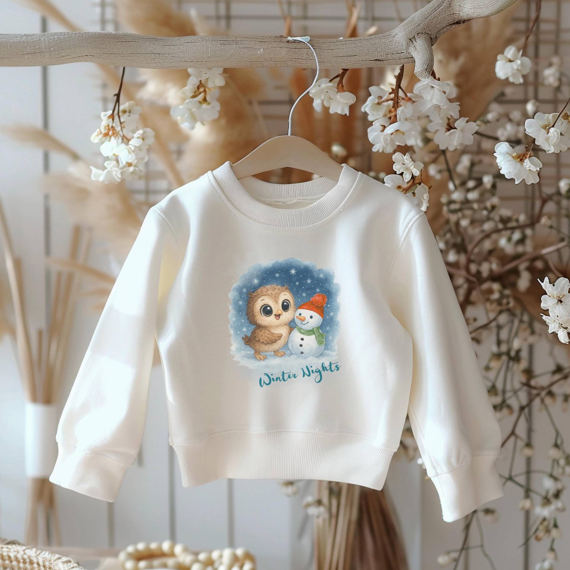 Winter Night - Aquarell Eule Auf Baby Sweatshirt Im Woodland Stil | Geschenk & Boho Design Von Lunaya Moments Winter Night - Aquarell Eule Auf Baby Sweatshirt Im Woodland Stil | Geschenk & Boho Design Von Lunaya Moments von LunayaMoments