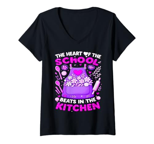 Damen Lunch Lady Magic - Liebe in jedem Schulgericht T-Shirt mit V-Ausschnitt Damen Lunch Lady Magic - Liebe in jedem Schulgericht T-Shirt mit V-Ausschnitt von Lunch Lady Appreciation – Kitchen School Art