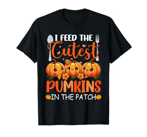 I Feed The Cutest Pumpkins In Patch Thanksgiving Lunch Lady T-Shirt von Lunch Lady Halloween Costume