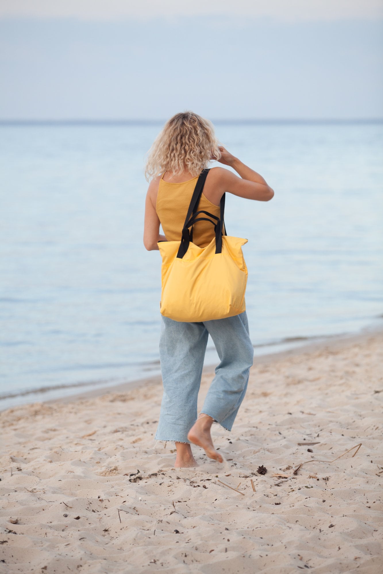 Gefütterte Strandtasche Wiederverwendbare Einkaufstasche, Leichter Weekender von LunchBagShopUA