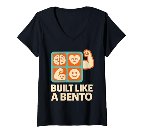 Damen Bento Box Meal Prep Lunch für Erwachsene, Küchenplaner, Lifestyle T-Shirt mit V-Ausschnitt Damen Bento Box Meal Prep Lunch für Erwachsene, Küchenplaner, Lifestyle T-Shirt mit V-Ausschnitt von Lunchbox Aesthetic Compartment Meal Organized Meal