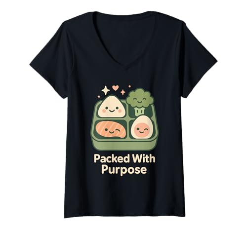 Damen Bento Box Meal Prep Lunch für Erwachsene, Küchenplaner, Lifestyle T-Shirt mit V-Ausschnitt Damen Bento Box Meal Prep Lunch für Erwachsene, Küchenplaner, Lifestyle T-Shirt mit V-Ausschnitt von Lunchbox Aesthetic Compartment Meal Organized Meal