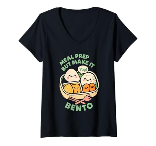 Damen Bento Box Meal Prep Lunch für Erwachsene, Küchenplaner, Lifestyle T-Shirt mit V-Ausschnitt Damen Bento Box Meal Prep Lunch für Erwachsene, Küchenplaner, Lifestyle T-Shirt mit V-Ausschnitt von Lunchbox Aesthetic Compartment Meal Organized Meal