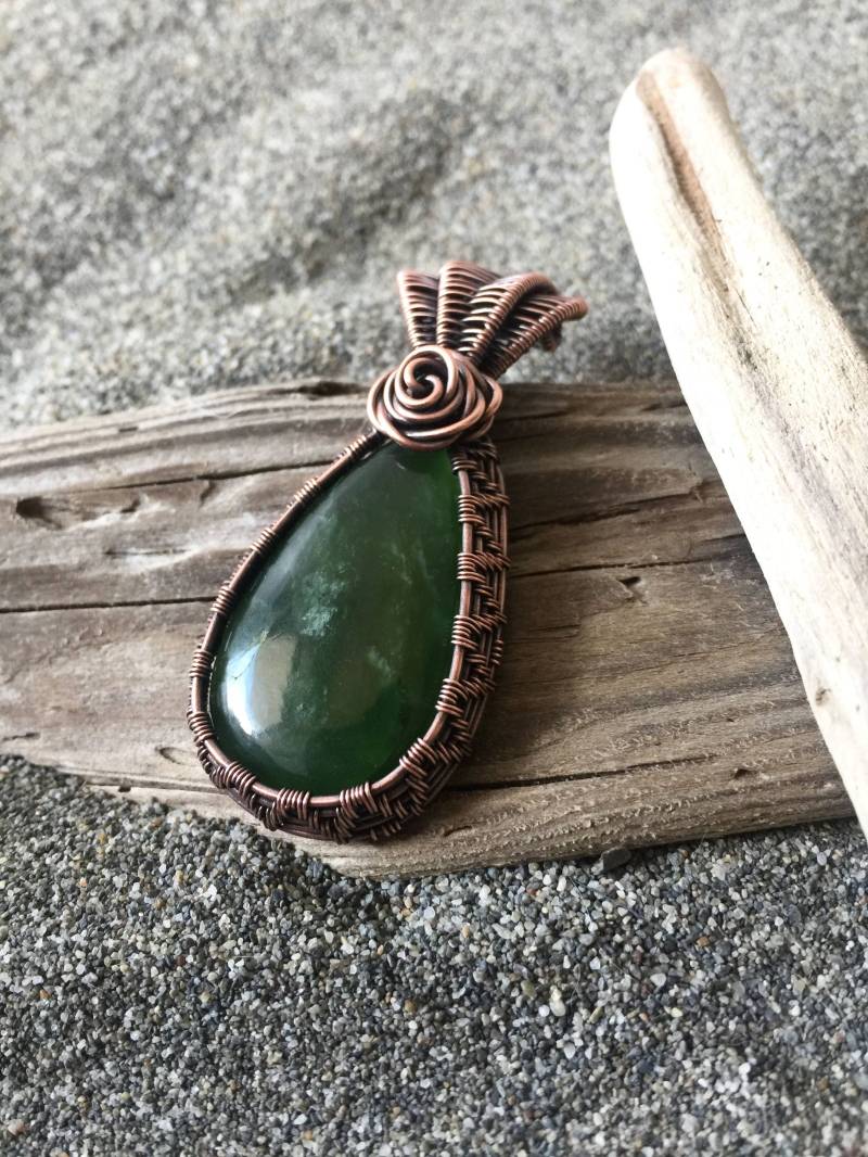 Serpentin Anhänger - Antik Kupfer Halskette Serpentin Anhänger - Antik Kupfer Halskette von LundgreenDesigns