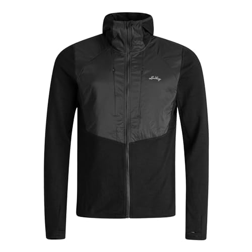 Lundhags Herren Fleecepullover Fleecejacke Wollfleecejacke Midlayer Padje Windblock-Hoodie, Farbe:Schwarz, Größe:XL, Artikel:-900 Black von Lundhags