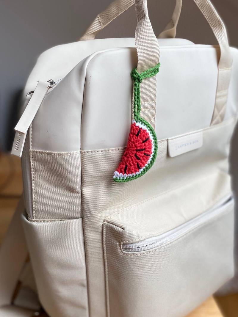 Wassermelonen Taschen Rucksack Beutel Anhänger Gehäkelt Watermelon Karpuz Statement von LuniaBoutique23