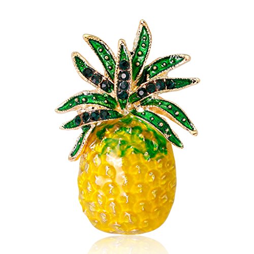 Lunji Broschen und Pins Schmuck Ananas für Damen und Herren, 2,9 x 4,3 cm von Lunji