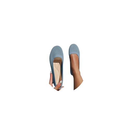 Ballerinas Damen Slip On Strick Schuhe Mittelalter Mokassins Sommerschuhe Gymnastikschuhe Sneaker Elegant Loafer Tanzschuhe Mesh Stoffschuhe Geschlossene Halbschuhe von Lunovrans