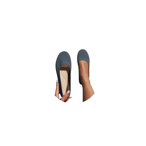 Ballerinas Damen Slip On Strick Schuhe Mittelalter Mokassins Sommerschuhe Gymnastikschuhe Sneaker Elegant Loafer Tanzschuhe Mesh Stoffschuhe Geschlossene Halbschuhe von Lunovrans
