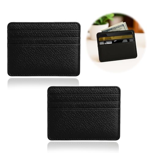 Lunpoem 2 PCS Leder Slim Wallet, Dünne Minimalist Geldbörse für Männer, RFID Blocking Kreditkartenetui, kleine Front Pocket Portemonnaies für Karten und Bargeld Lunpoem 2 PCS Leder Slim Wallet, Dünne Minimalist Geldbörse für Männer, RFID Blocking Kreditkartenetui, kleine Front Pocket Portemonnaies für Karten und Bargeld von Lunpoem