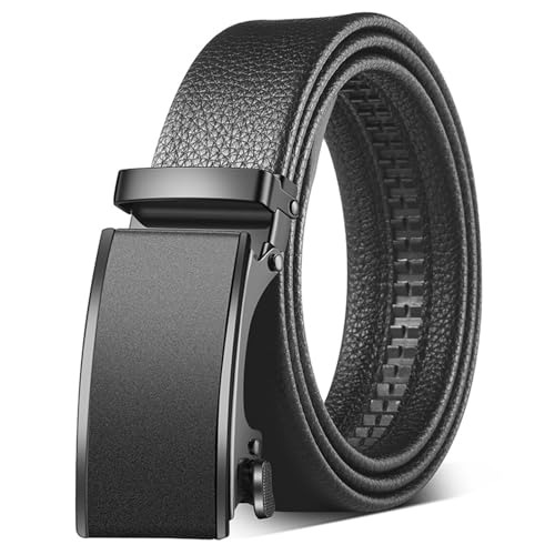 Lunpoem Gürtel Herren Ledergürtel Schwarz Ratsche Automatikschließe ohne Löcher mit Ratsche, 35 mm Breit, 120 cm, Verstellbarer Hosengürtel Herren, Eleganter Gürtel für Anzug Jeans Business Lunpoem Gürtel Herren Ledergürtel Schwarz Ratsche Automatikschließe ohne Löcher mit Ratsche, 35 mm Breit, 120 cm, Verstellbarer Hosengürtel Herren, Eleganter Gürtel für Anzug Jeans Business von Lunpoem