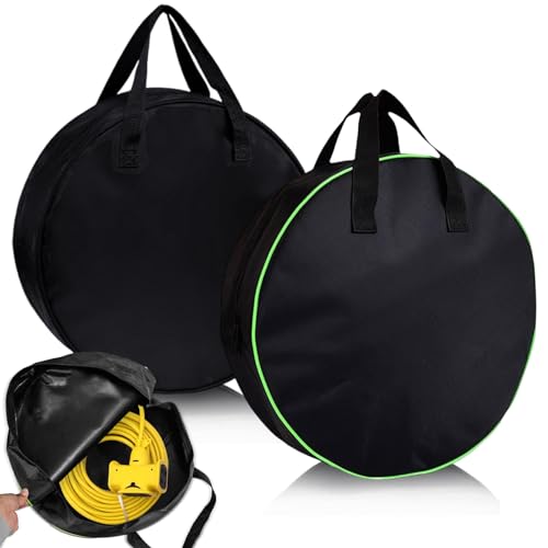 Kabel-Organizer-Tasche, wasserdichter Reise-Kabel-Organizer, Haken-Up-Kabel-Aufbewahrungstasche, Reise-Organizer für Schlauch und Kabel Wohnwagen oder Autos (Schwarz, Grün) von Lunyloer