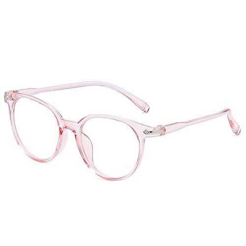 Luo-401XX Runder Brillenrahmen, Unisex, transparenter Brillen-Schutz, klare Gläser, Brillenrahmen, transparentes pink, One size von Luo-401XX