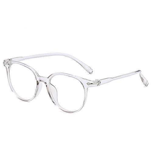 Luo-401XX Unisex runder Brillenrahmen, transparenter Brillenschutz, klare Gläser, Brillenrahmen, Transparent Grau, One size von Luo-401XX