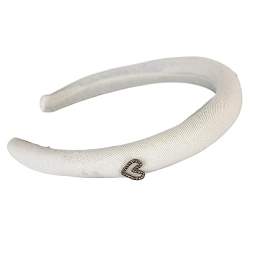 Haarbänder Strass Herz Schwamm Stirnband Haarband for Frau Mädchen Süße Temperament Haar Hoop Winter Haar Zubehör(Color 1) von LuoAXINN