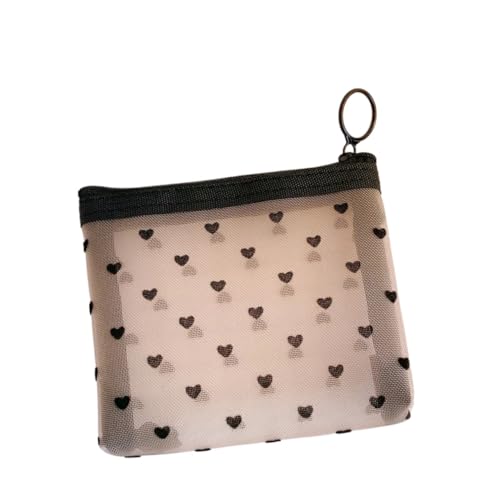 Kosmetiktasche Damen Frauen Mesh Kosmetik Tasche Reise Lagerung Make-Up Tasche Organizer Weibliche Make-Up Tasche Tragbare Kleine Große Kulturbeutel Schönheit Fall(11.5x10.5x2cm) von LuoAXINN