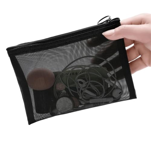 Kosmetiktasche Damen Frauen Mesh Kosmetik Tasche Reise Lagerung Make-Up Tasche Organizer Weibliche Make-Up Tasche Tragbare Kleine Große Kulturbeutel Schönheit Fall(12 * 16.5cm) von LuoAXINN