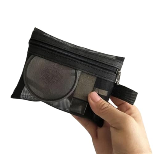 Kosmetiktasche Damen Frauen Mesh Kosmetik Tasche Reise Lagerung Make-Up Tasche Organizer Weibliche Make-Up Tasche Tragbare Kleine Große Kulturbeutel Schönheit Fall(13 * 10cm) von LuoAXINN