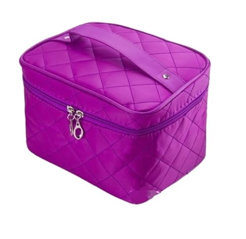 Kosmetiktasche Damen Make-up-Tasche, Kosmetikbox, weiblich, gesteppt, professionelle Kosmetiktasche for Damen, große Kapazität, Aufbewahrungshandtasche, Reise-Toilettenartikel(Big Purple) von LuoAXINN