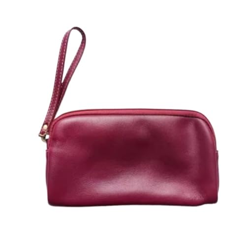 LuoAXINN Freizeit Rindsleder Damen Clutch Personalisieren Buchstaben Weibliche Armband Handtasche Tasche Vintage Bleistift Make-Up Zip Pouch für Reisen und Einkaufen(Purple) von LuoAXINN