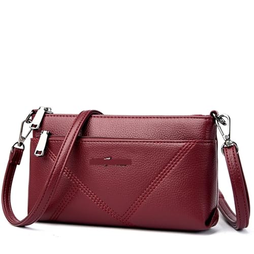 LuoAXINN Kleine Umhängetasche Damen Tote Schultertasche Einfarbig Clutch Damentaschen for Damen Geldbörsen und Handtaschen für Reisen und Einkaufen(Red) von LuoAXINN