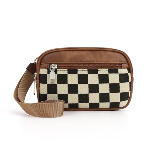 LuoAXINN Puffer-Geldbörsen mit Handgelenksverschluss for Damen, gesteppte Nylon-Geldbörse mit 3 Reißverschlüssen for Reisekreditkartenhalter und Telefon-Organizer für Reisen und Einkaufen(Brown) von LuoAXINN