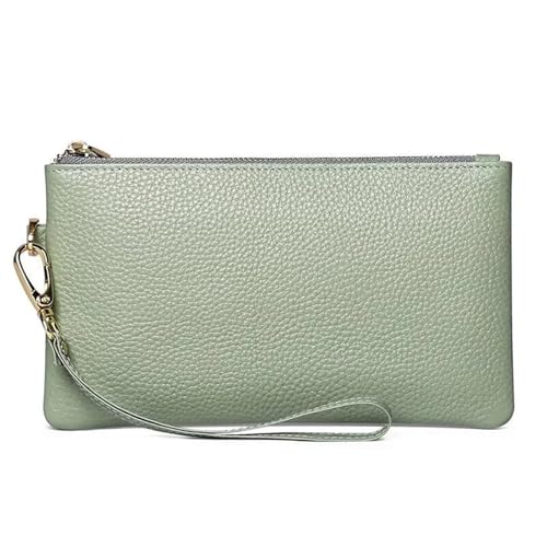 LuoAXINN Wristlet Clutch Handyhalter Lange Geldbörse Gold Reißverschluss Handtasche mit Handschlaufe Geldbörsen for Frauen für Reisen und Einkaufen(Light Green) von LuoAXINN