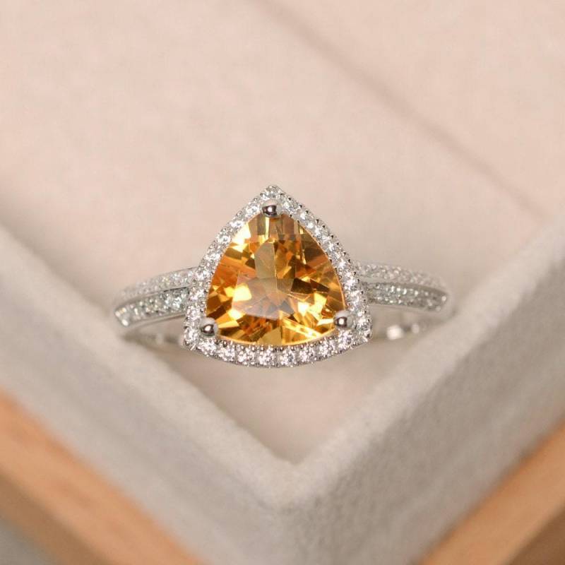Citrinring, November Geburtssteinring, Citrin Mit Dreiecksschliff, Natürlicher Citrin, Verlobungsring, Trillionschliffring Citrinring, November Geburtssteinring, Citrin Mit Dreiecksschliff, Natürlicher Citrin, Verlobungsring, Trillionschliffring von LuoJewelry
