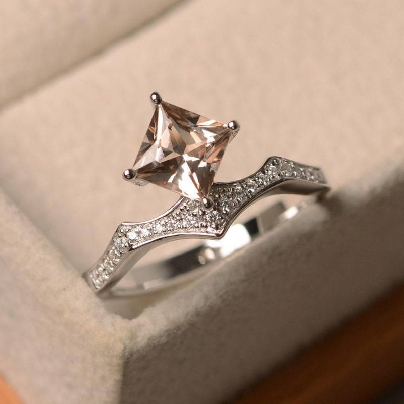 Echter Morganit Ring, Sterling Silber Verlobungsring, Schmuck, Schmuck Echter Morganit Ring, Sterling Silber Verlobungsring, Schmuck, Schmuck von LuoJewelry