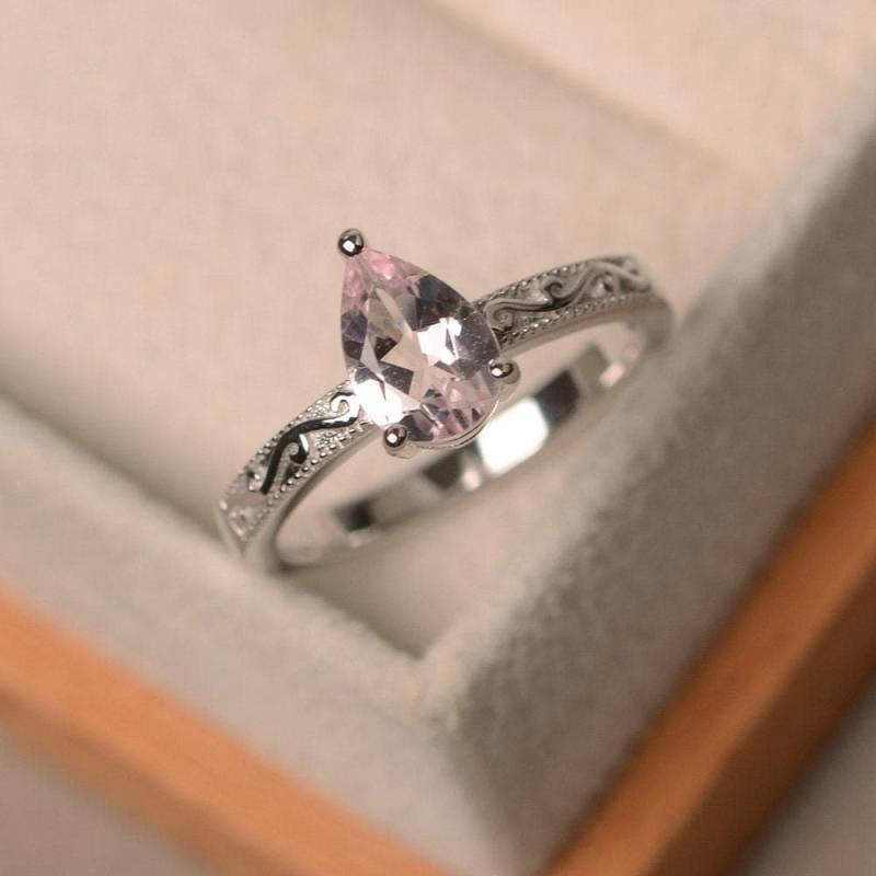 Morgannit Ring Für Frauen, Tropfenform, Sterling Silber von LuoJewelry