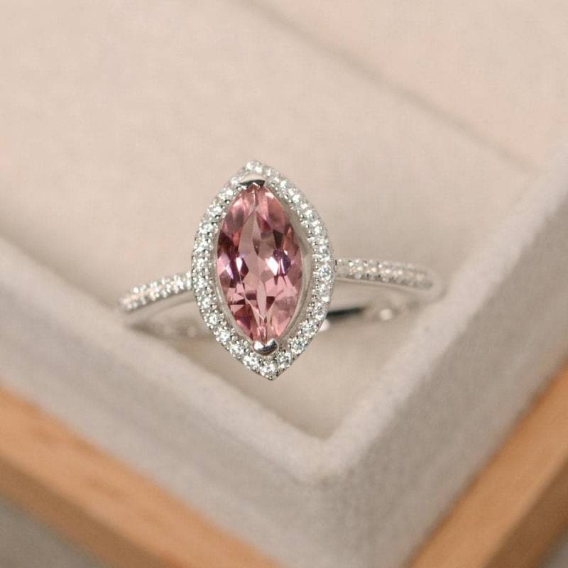 Turmalinring, Ring Im Marquiseschliff, Rosa Edelstein, Verlobungsring, Pink Turmalin Turmalinring, Ring Im Marquiseschliff, Rosa Edelstein, Verlobungsring, Pink Turmalin von LuoJewelry