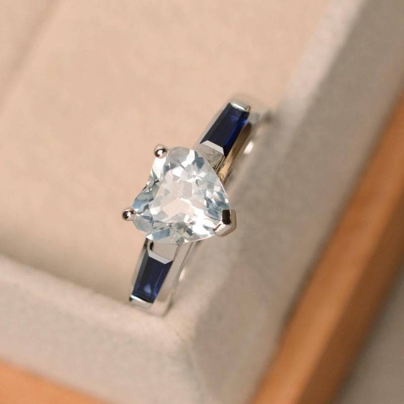 Weißer Topas-Ring, Herzschliff Weißer Topas-Ring, Herzschliff von LuoJewelry