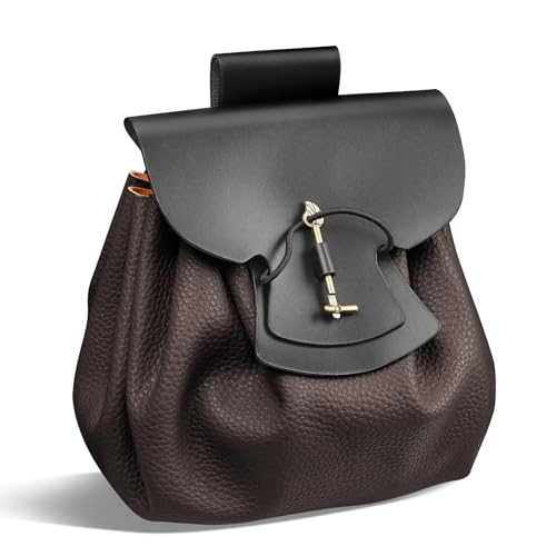 Renaissance-Gürteltasche für Damen, Wikinger, mittelalterliche Hüfttasche für Ren Fair, Kunstleder, Kostümzubehör, Braun, Mittelalter Renaissance-Gürteltasche für Damen, Wikinger, mittelalterliche Hüfttasche für Ren Fair, Kunstleder, Kostümzubehör, Braun, Mittelalter von Luobowan