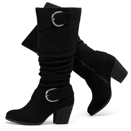 Luoika Damen Extra Wide Calf Knee High Boots Weite Winter Hohe Stiefel, Schwarz 1004, 7.5 X-Wide Luoika Damen Extra Wide Calf Knee High Boots Weite Winter Hohe Stiefel, Schwarz 1004, 7.5 X-Wide von Luoika