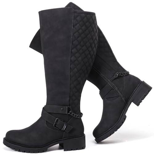 Luoika Damen Extra Wide Calf Knee High Boots Weite Winter Hohe Stiefel, Schwarz 701, 9.5 X-Wide Luoika Damen Extra Wide Calf Knee High Boots Weite Winter Hohe Stiefel, Schwarz 701, 9.5 X-Wide von Luoika