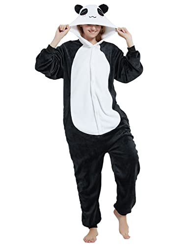 Luojida Karneval Halloween Kostüm oder Pyjama Tiere Cosplay Party Overall OnePiece Geburtstagsgeschenk für Erwachsene Teenager Jungen, Panda-A, L von Luojida