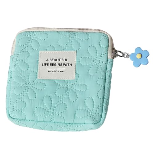 Luojuny Mini-Reisezubehörtasche, Handtaschen-Organizer, modisch, für Damen, kleine Kosmetiktasche, Münzfach, Reißverschluss, leichte tragbare Aufbewahrung Blau von Luojuny