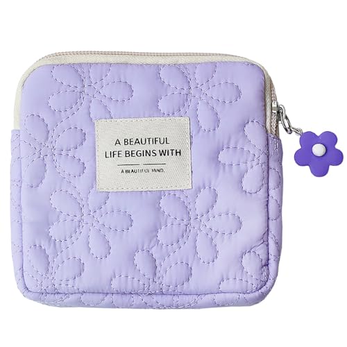 Luojuny Mini-Reisezubehörtasche, Handtaschen-Organizer, modisch, für Damen, kleine Kosmetiktasche, Münzfach, Reißverschluss, leichte tragbare Aufbewahrung Violett von Luojuny