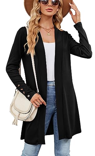 Luotelk Damen Strickjacke Langarm Casual Open Front Strick Drapiert Lange Unregelmäßiger Cardigan Elegant Gestrickt Jacke(XL) von Luotelk