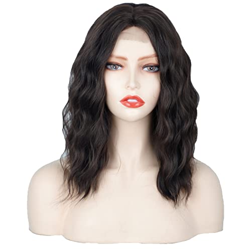 Luovce Synthetische Perücken für Damen, schulterlang, kurz, gewellt, 35,6 cm, Dunkelbraun Nr. 6/8 Luovce Synthetische Perücken für Damen, schulterlang, kurz, gewellt, 35,6 cm, Dunkelbraun Nr. 6/8 von Luovce