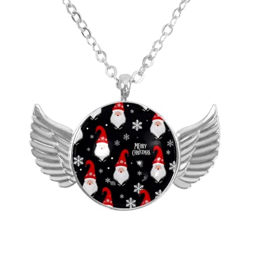 Engelsflügel-Halskette mit Marienkäfer-Blume, Zinklegierung, Schmuck, Geschenke für Männer und Frauen, Einheitsgröße, Aluminiumlegierung, Kein Edelstein von Luoweisi