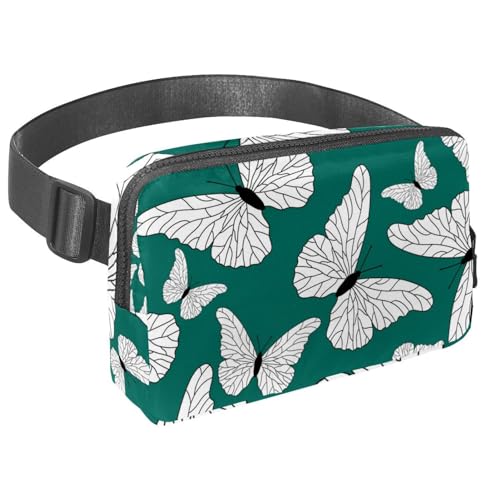 Gürteltasche für Damen und Herren, wasserdicht, Umhängetasche, Bauchtasche, Hüfttasche, Hüfttasche mit verstellbarem Gurt, für Laufen, Workout, Reisen, Schmetterling, Vintage, Mehrfarbig 1, von Luoweisi