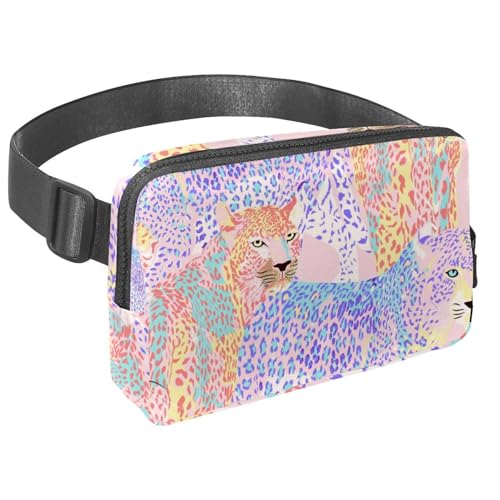 Gürteltasche für Damen und Herren, wasserdicht, Umhängetasche, Bauchtasche, Hüfttasche mit verstellbarem Gurt, für Laufen, Workout, Reisen, Grunge-Palmen, Mehrfarbig 5, Einheitsgröße, von Luoweisi
