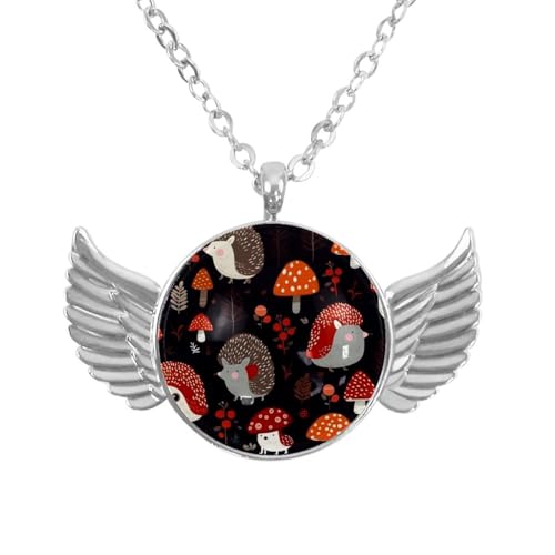 Luoweisi Engelsflügel-Halskette mit Blumen-Dinosauriern, Aluminiumlegierung, Schmuck, Geschenke für Männer und Frauen, Einheitsgröße, Aluminiumlegierung, Kein Edelstein von Luoweisi