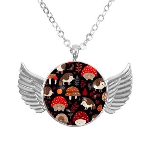 Luoweisi Engelsflügel-Halskette mit Blumen-Dinosauriern, Aluminiumlegierung, Schmuck, Geschenke für Männer und Frauen, Einheitsgröße, Aluminiumlegierung, Kein Edelstein von Luoweisi