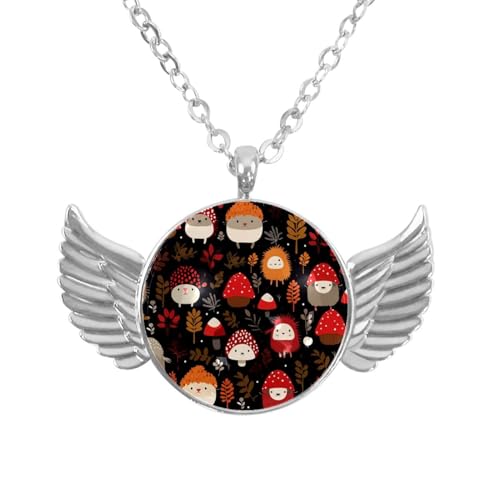 Luoweisi Engelsflügel-Halskette mit Blumen-Dinosauriern, Aluminiumlegierung, Schmuck, Geschenke für Männer und Frauen, Einheitsgröße, Aluminiumlegierung, Kein Edelstein von Luoweisi